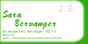 sara bervanger business card